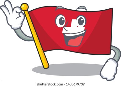Okay flag switzerland isolated in the character