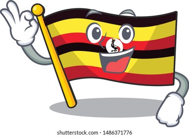 Okay flag uganda in the mascot shape