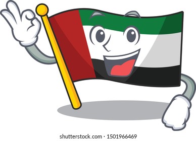 Okay flag united arab emirates isolated cartoon