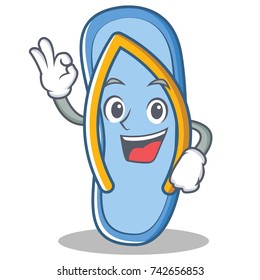 Okay flip flops character cartoon