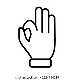 Okay Gesture Icon Logo Design Vector Template Illustration Sign And Symbol Pixels Perfect