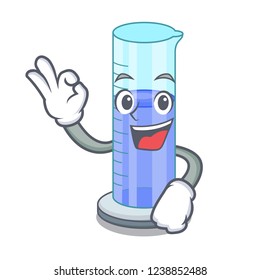Okay graduated cylinder icon in outline character
