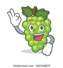 Okay green grapes character cartoon