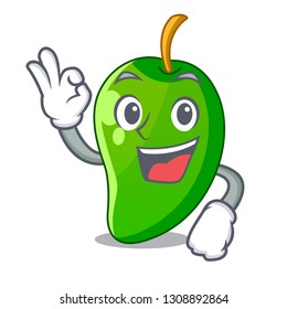 Okay green mango slices in the character