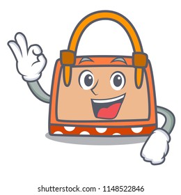 Okay hand bag character cartoon