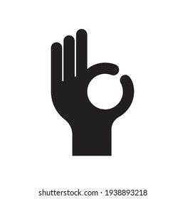 Okay Hand icon design isolated on white background. 