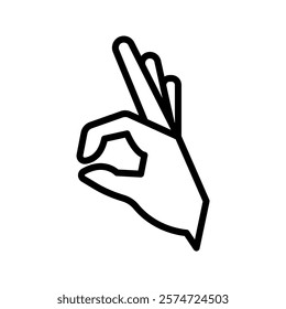 Okay Hand line icon , vector, pixel perfect, illustrator file