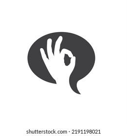 okay hand symbol, okay finger language, vector art.