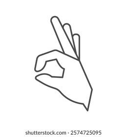 Okay Hand thinline icon , vector, pixel perfect, illustrator file