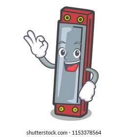 Okay harmonica character cartoon style