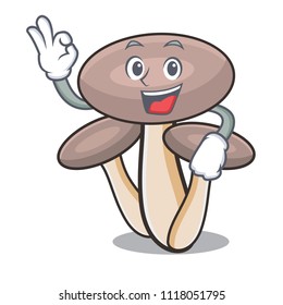 Okay honey agaric mushroom character cartoon