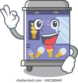 Okay ice cream vending machine isolated the cartoon