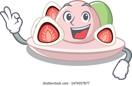 Okay ichigo daifuku with the cartoon shape