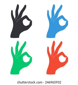 okay icon - colored vector illustration