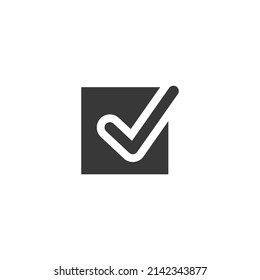 Bien. Icono de aceptación de confirmación, icono aislado simple.
