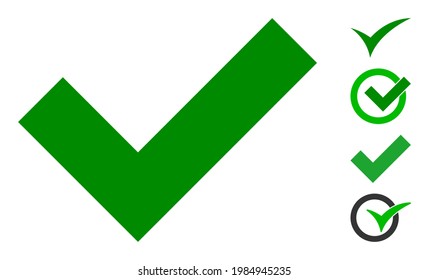 Okay icon designed in flat style. Isolated vector Okay icon image on a white background, simple style. Some similar icons added also.