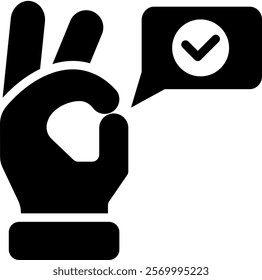 Okay Icon Glyph Vector Illustration