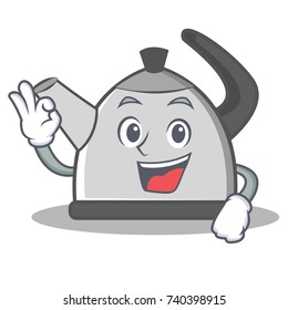 Okay kettle character cartoon style