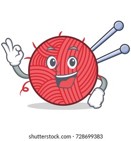 Okay knitting character cartoon style