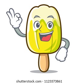 Okay lemon ice cream character cartoon