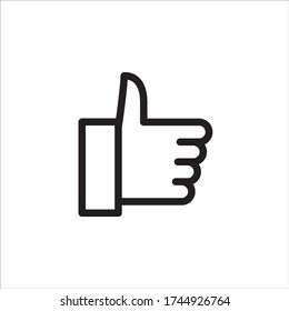 Okay, like hand line flat vector icon for mobile application, button and website design. Illustration isolated on white background. EPS 10 design, logo, app, infographic, 