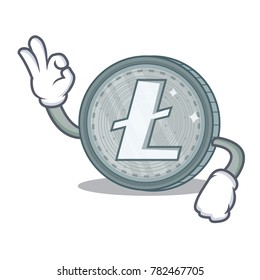 Okay Litecoin character cartoon style