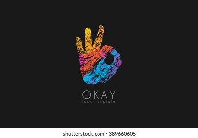 Okay logo. Ok logo design. Creative logo design. Colorful logo. 