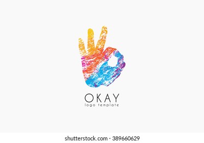 Okay logo. Ok logo design. Creative logo design. Colorful logo. 