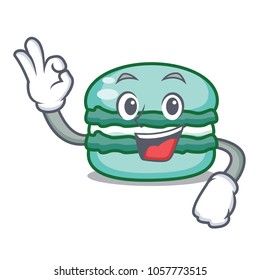 Okay macaron character cartoon style