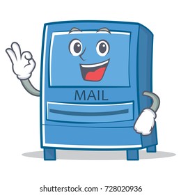 Okay mailbox character cartoon style