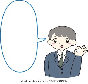 Okay man with speech bubble
