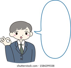Okay man with speech bubble