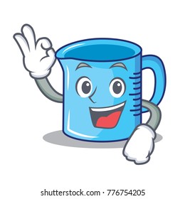 Okay measuring cup character cartoon