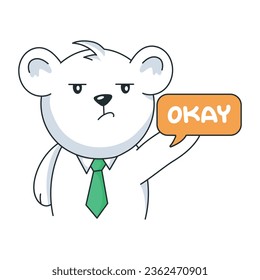 Okay message doodle style sticker 