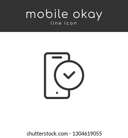 okay mobile vector icon