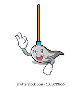 Okay mop character cartoon style
