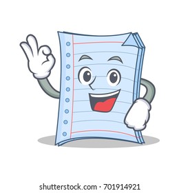 Okay notebook character cartoon style