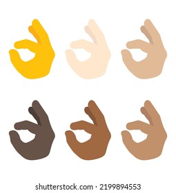 Okay ok perfect hand vector set emoji