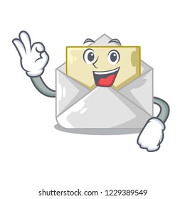 Okay open envelope greeting posters on character
