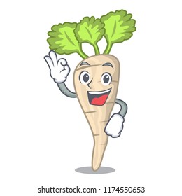 Okay parsnip isolated on the cartoon style