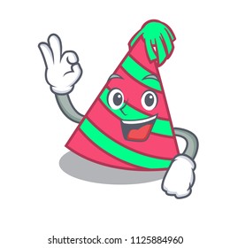 Okay party hat character cartoon