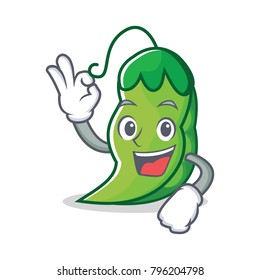 Okay peas character cartoon style