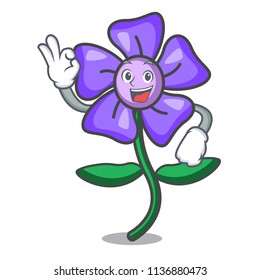 Okay periwinkle flower character cartoon