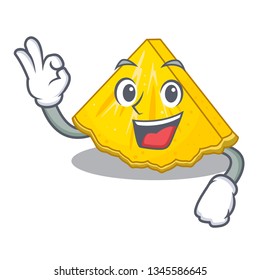 Okay pineapple slice isolated in the mascot