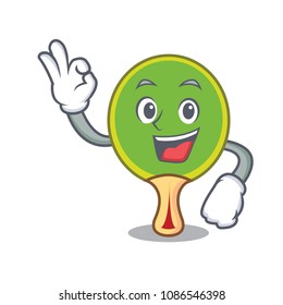Okay ping pong racket character cartoon