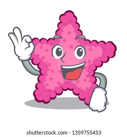 Okay pink starfish in the cartoon shape