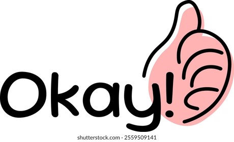 Okay! Playful Thumbs Up Fun and Playful Illustration