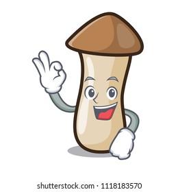 Okay pleurotus eryngii mushroom character cartoon