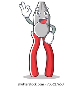 Okay pliers character cartoon style