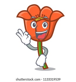 Okay poppy flower character cartoon